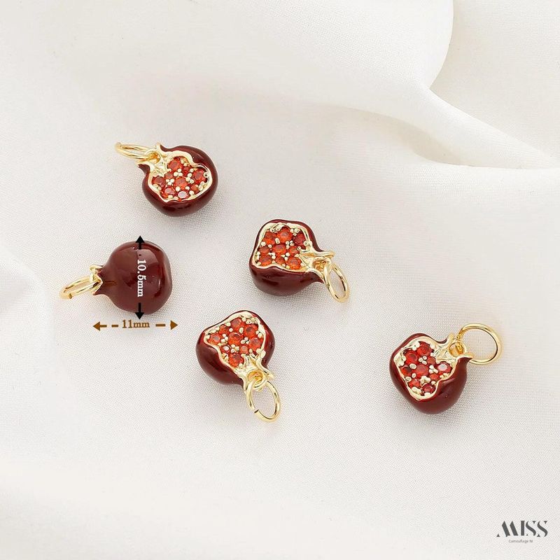 

Подвеска-гранат из золота 14 карат с высоким сохранением цвета, красная капля масла, DIY, ручной работы, для браслета, колье, кулон, серьги-капли, украшение, аксессуары 14k golden red pomegranate pendant 1