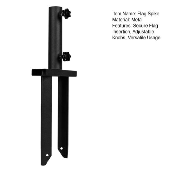 Heavy-Duty Flag Pole Holder Ground Stake Metal Flag Spike for Ground Adjustable Feather Flag Base Universal Light Stakes Rust-Resistant Outdoor Stand