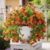 2PCS Realistic Simulated Wall Hanging Flowers Plastic UV Resistant Wall Hanging Plant Eucalyptus Garland Fake Plants