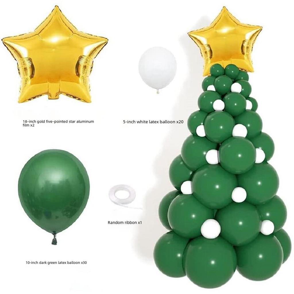 Slavnostní vánoční balónková sada: Červená, Zelená, Zlatá řetězová dekorace na sváteční večírky