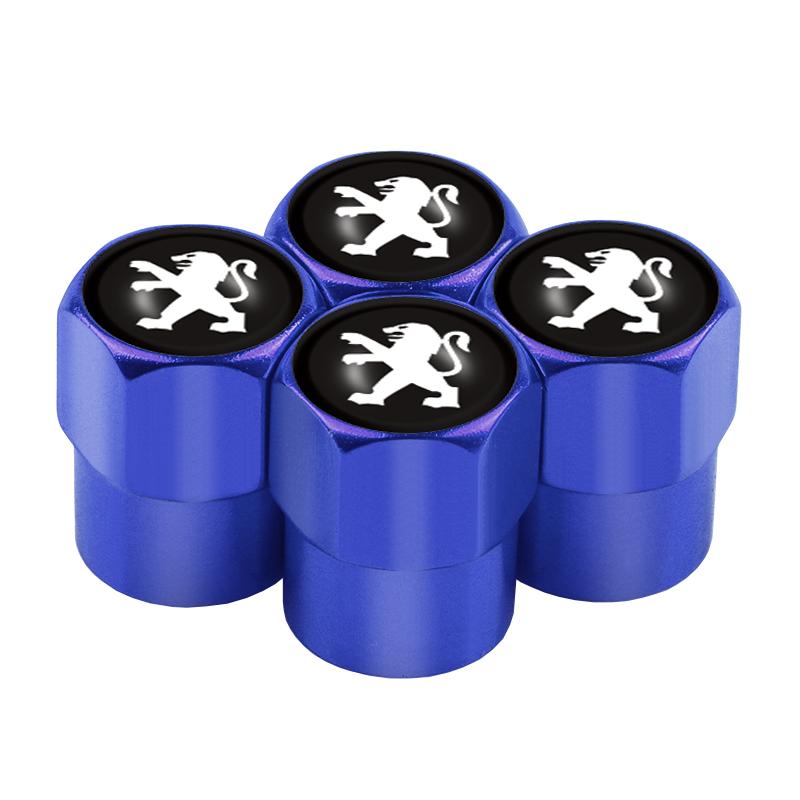 4PCS Car Wheel Tire Valve Caps Air Stem Dust Covers For PEUGEOT 308 2008 208 206 207 3008 107 307 5008 508 108 301 406 407 408I