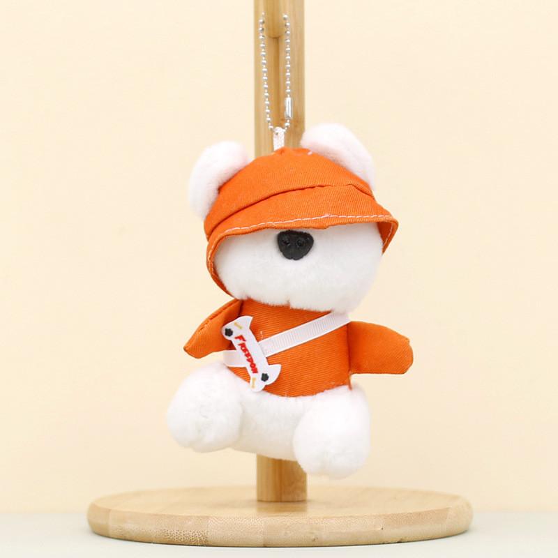 Soft Plush Puppy Keychain Lovable Short-haired Stuffed Animal Bag Charm