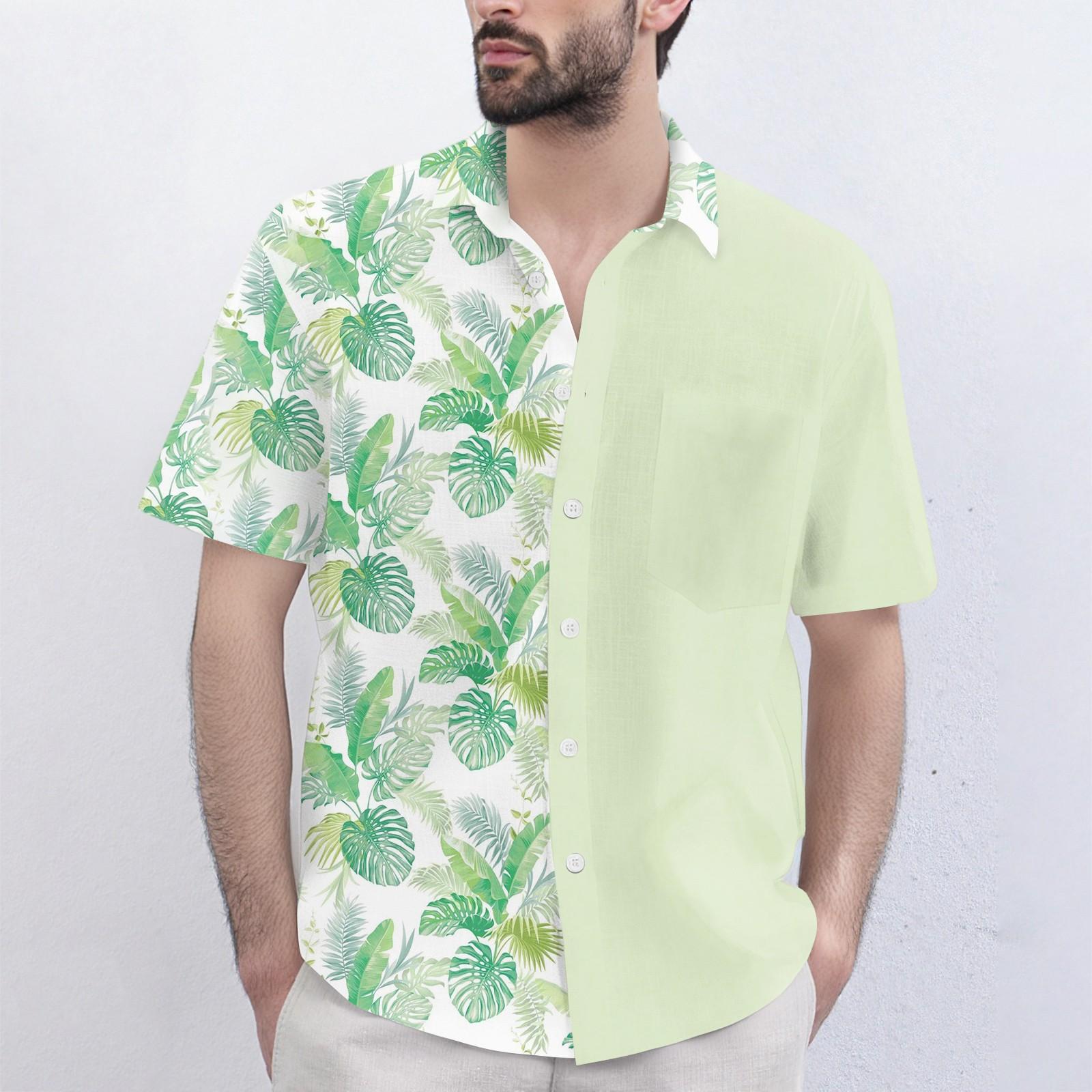 

Мужская модная, повседневная, свободная рубашка с коротким рукавом с лацканом и удобный топ на пуговицах M