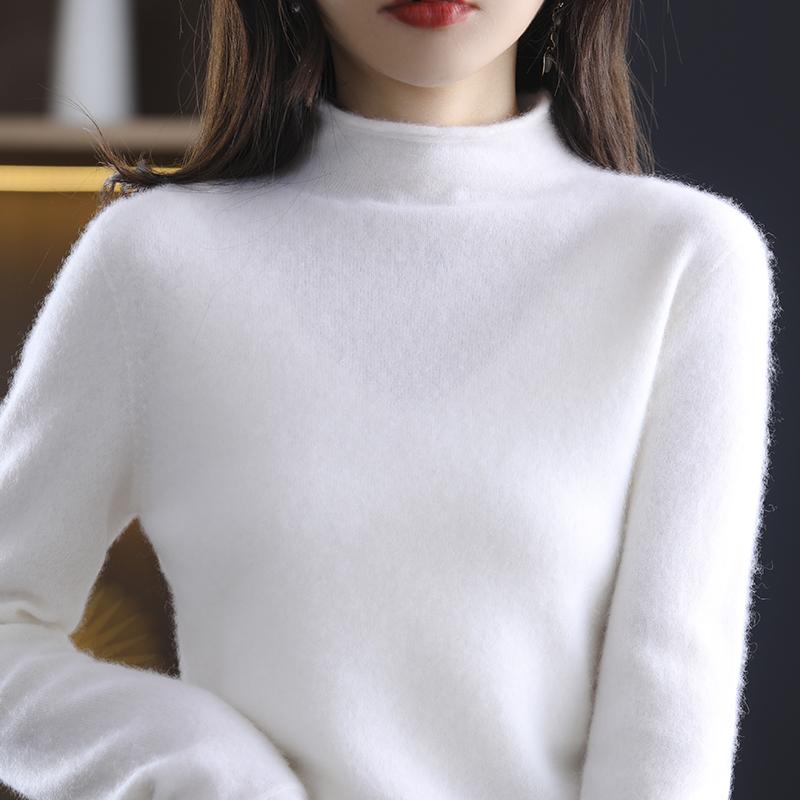 Damen Kaschmirpullover Qinghe Kaschmir 30% Kaschmir 70% Wolle Damen Herbst und Winter Kaschmirpullover weich und warm