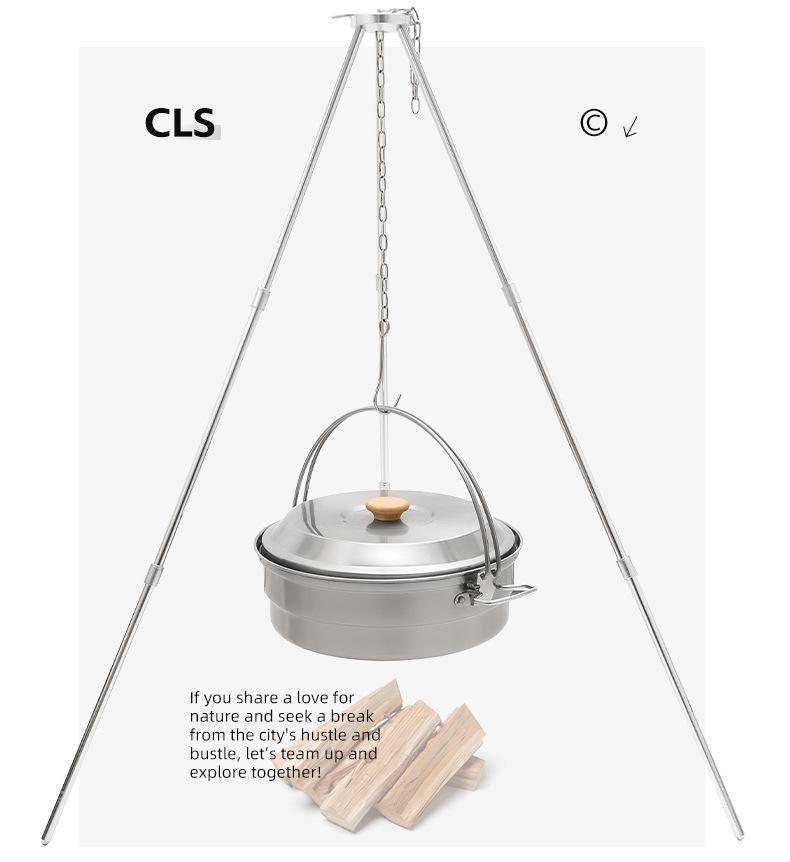 CLS 4.3L Stainless Steel Outdoor Steamer Pot - Portable for Rice, Noodles, Soup Cooking, with Steaming Basket