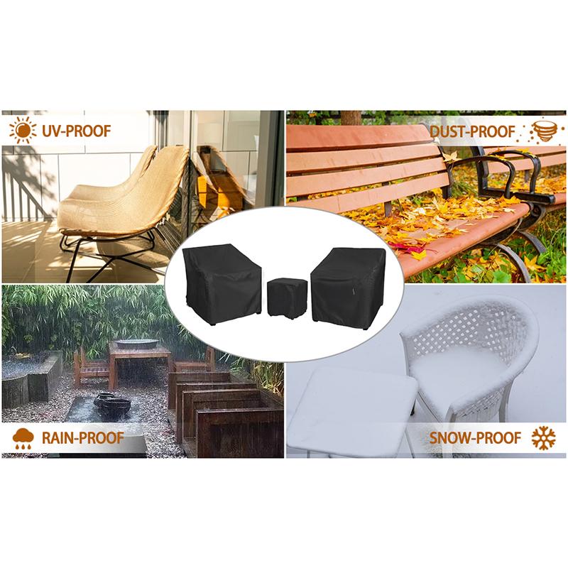 3PC Waterproof Patio Table and Chair Covers Easy Maintenance Heavy-Duty Sofa & Coffee Table Protector All-Weather Material