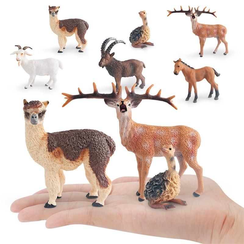 Detailed Static Animal Figurines Featuring Goat Alpaca Deer Baby Ostrich And Foal Perfect For Display