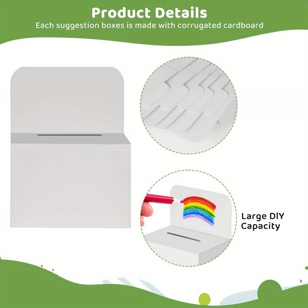 5 buc Cutii de sugestii Cutii pentru tombolă cu fantă Cutii pentru donații Cutii din carton alb Cutie de vot cu fantă pentru colectarea cărților de vizită Votare Concurs