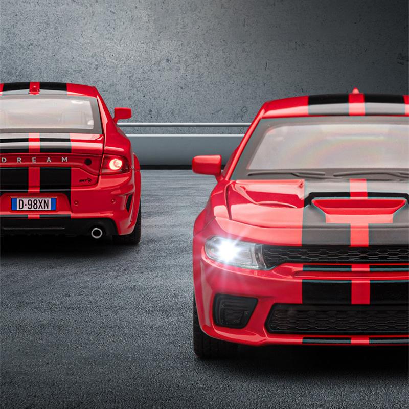 1/32 DODGE Charger SRT Hellcat Alloy Sports Car Model Diecast Muscle Racing Vehicles Car Model Simulation Sound Light Kids Gifts