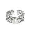 Brushed Retro Rhombus High-End Open Ring Personalized Light Luxury Diamond-Set Zircon Stacked Ring