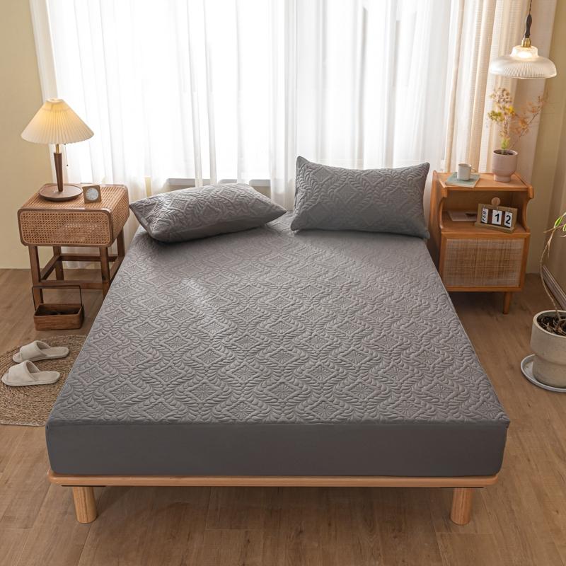 1pc Waterproof Mattress Cover White Color Fitted Sheet with Elastic Band Single/Queen/King Size Mattress Protector