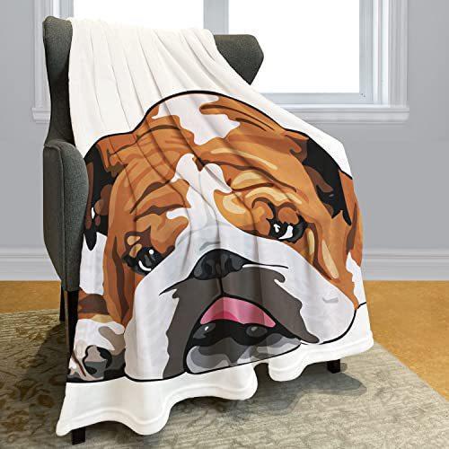 French Bulldog Digital-printed Polyester Bedroom Velvet Flannel Soft Sofa Cover Blanket Fleece Soft Sofa Cover Blankets for Beds