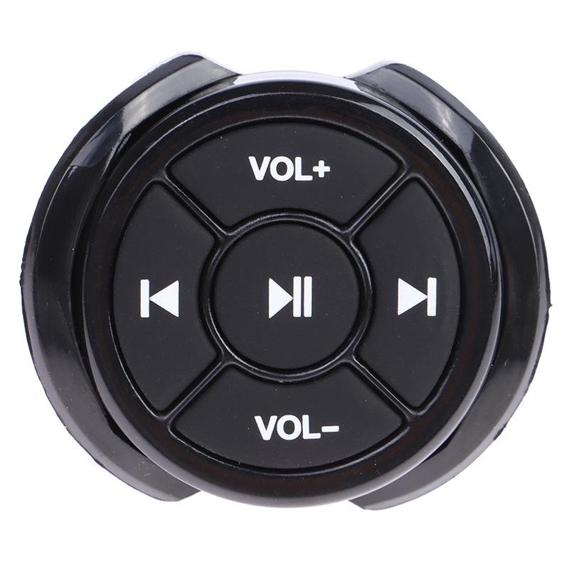 Steering Wheel Remote Control, Wireless Bluetooth Car Multimedia Button, Universal Multi-Function Auto Steering Controller, Black