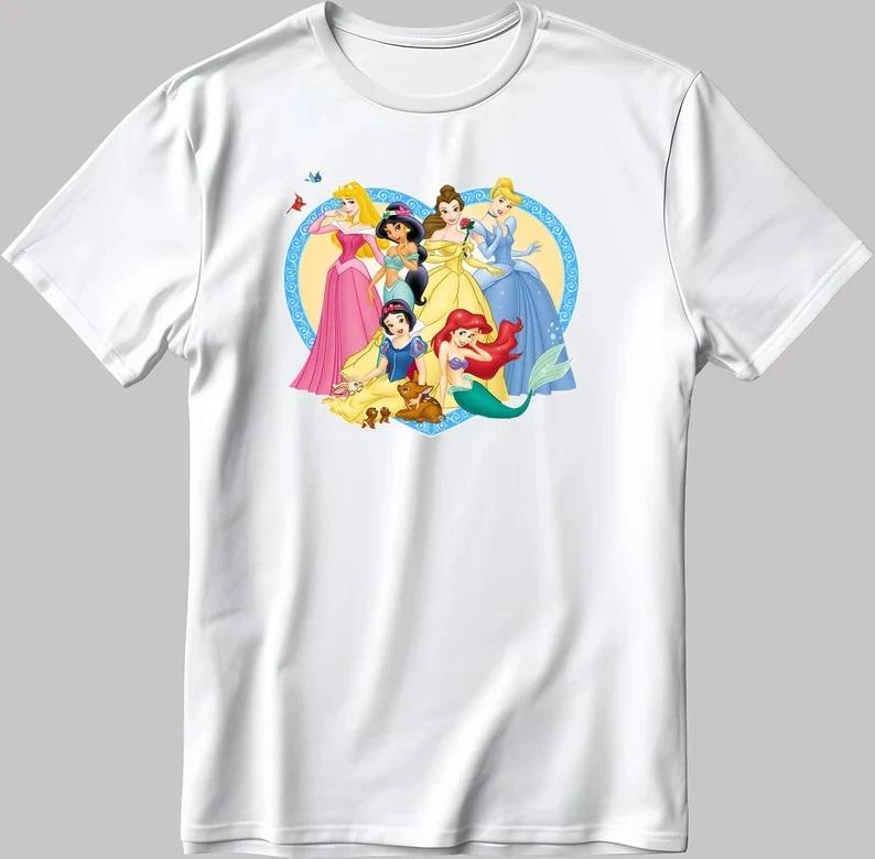 Princess Snow White X Ariel Cute V2 White T Shirt S