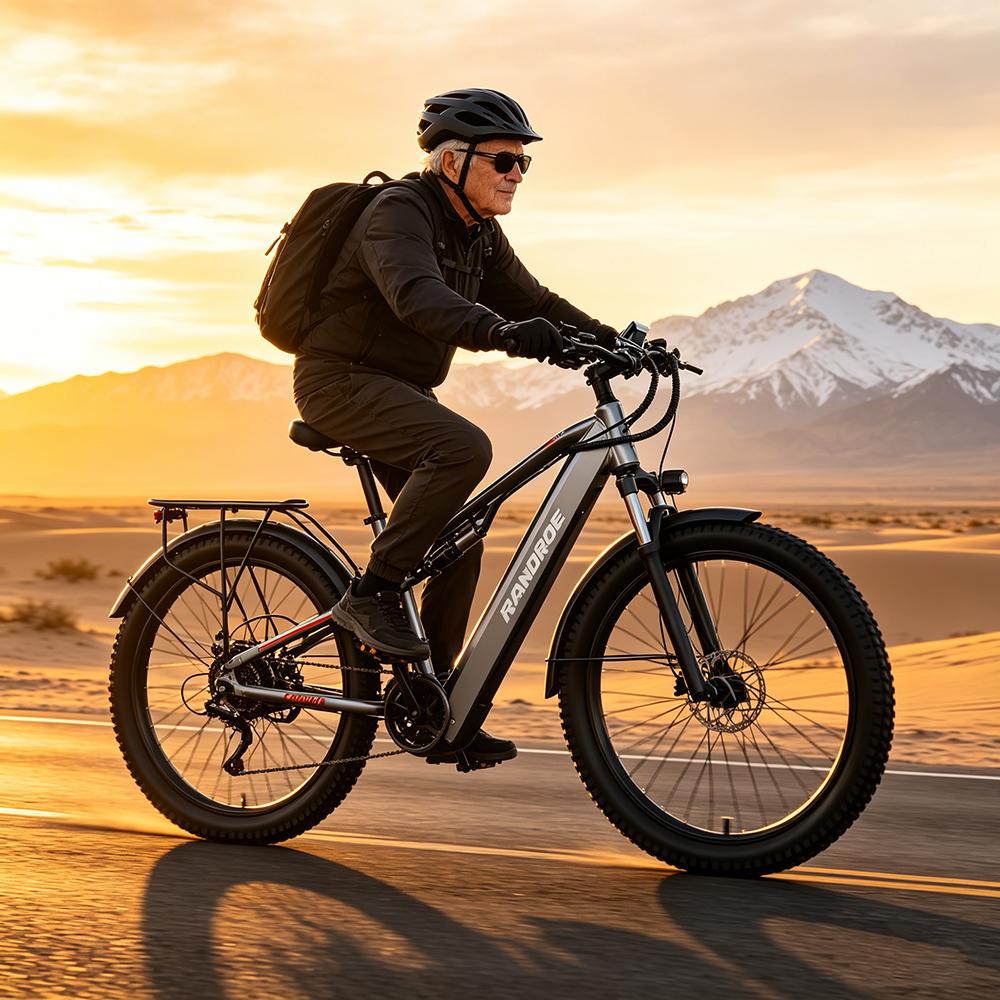 RANDRIDE YG90A Adult Electric Bicycle 48V17AH Batteryr Men's E-Mountain Ebike 1000W Moto Off-Road E-bike 27.5 Inch Tire All-TerrainElectric Bike