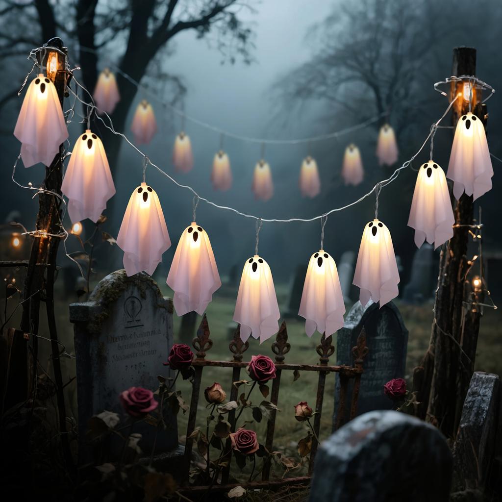 Halloween Lights  Ghost Ice Bar Lights. Ghost Curtain Lights. Halloween Lights - Horror Decorations Batteries Not Includ