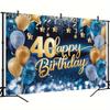 Polyester Material Party Banner "Happy 40th Birthday" for Room Decoration and Home Decoration