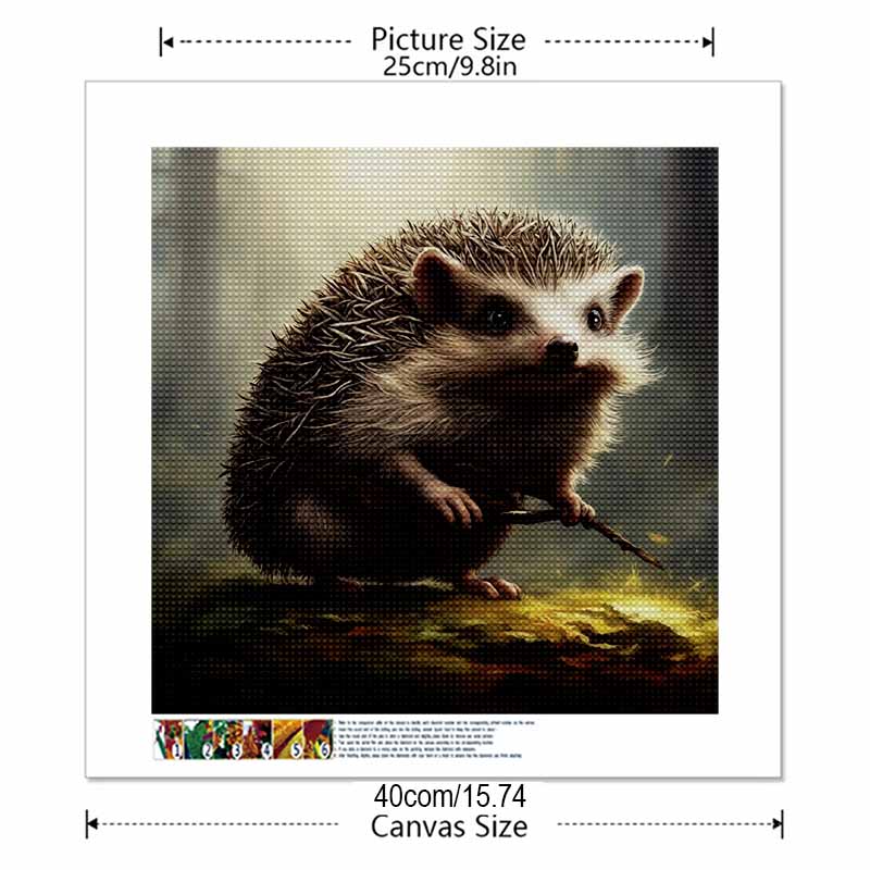 New Arrival 5D DIY Full Circle Diamond Painting "Hedgehog" Embroidery Cross Stitch Home Decor Gift