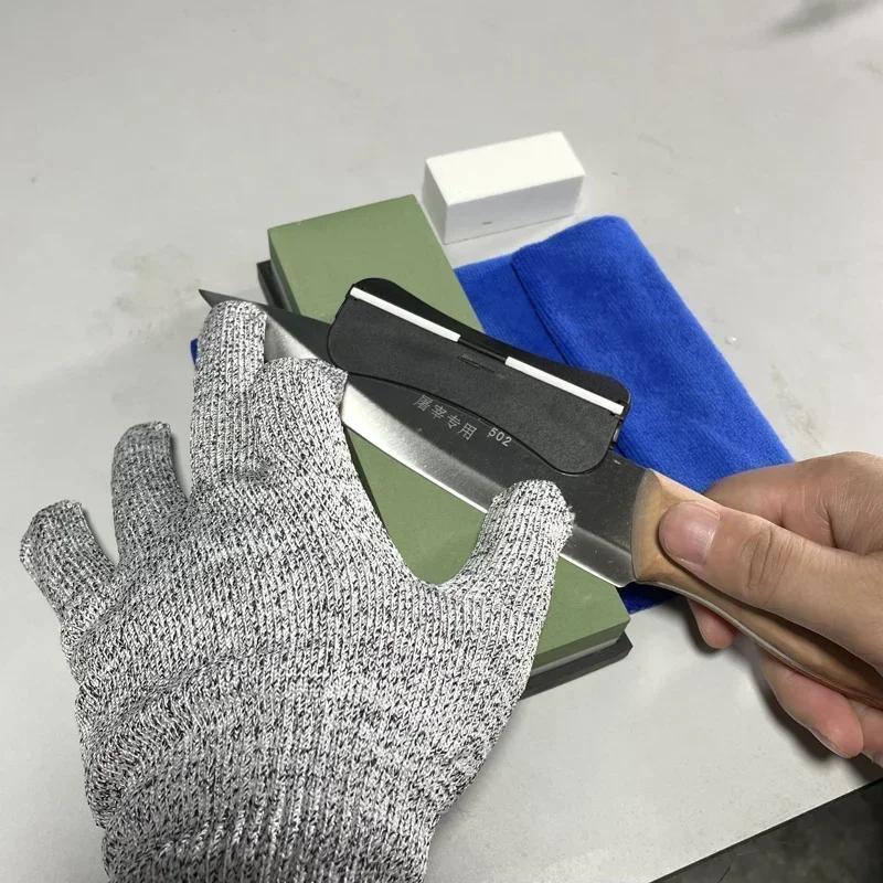 1-7 Stück Schärfstein Messerschärfer Körnung 240-8000# Wetzstein Professionelles Schleifstein-Set Holzbasis Winkelführung Polierset