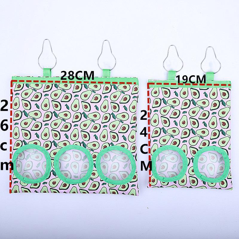 Rabbit Hay Bag 2/3 Holes Hanging Dry Grass Feeder for Guinea Pig Bunny Chinchillas Rats Small Animal Food Storage Bag