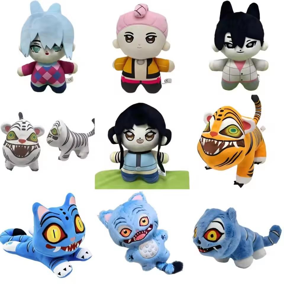 Peluche Anime Kpop Cacciatori di Demoni Carino Tigre Viola Cappello Nero Gazza Con 3 Occhi Mostro Caccia Gruppo Femminile Peluche Per Regalo Fan