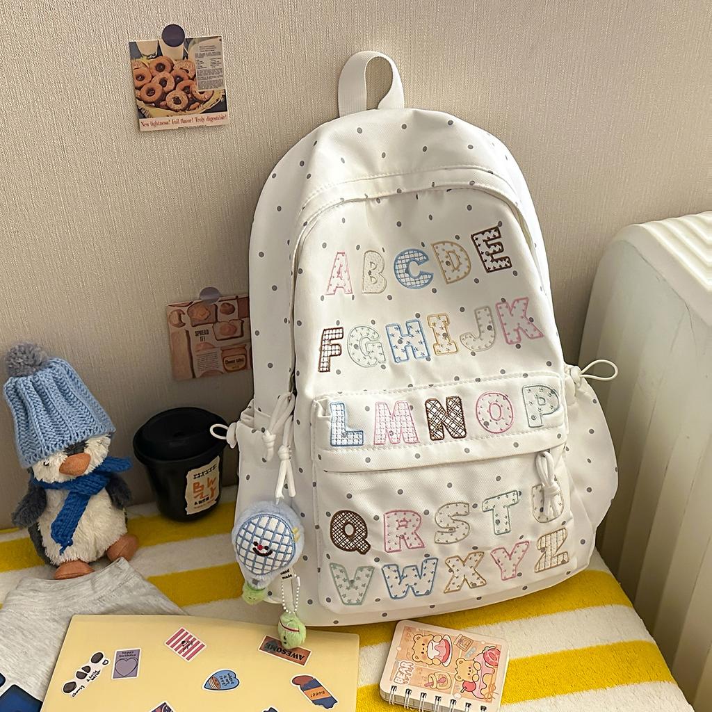 Schoolbag1011 summer new schoolbag female junior high school high school students large capacity niche ins backpack Korean version alphabet computer