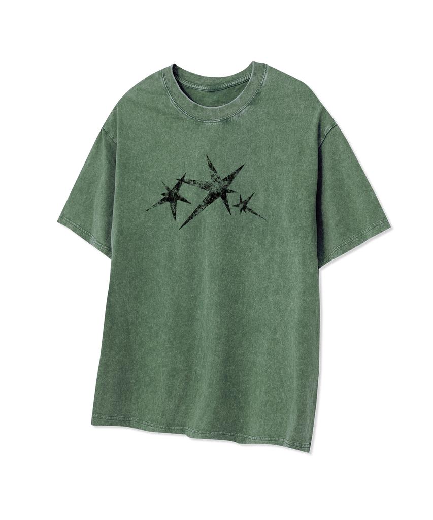 STANDARDERROR 87-Stan324 Triple Noise Star Crack Pigment Short Sleeve T-Shirt (4 Colors)