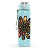 1PC Colorful Mandala Flower 750ml Color Plastic Sports Water Bottle Leakproof Flip Straw Lid Suitable for Sports Office Home Use