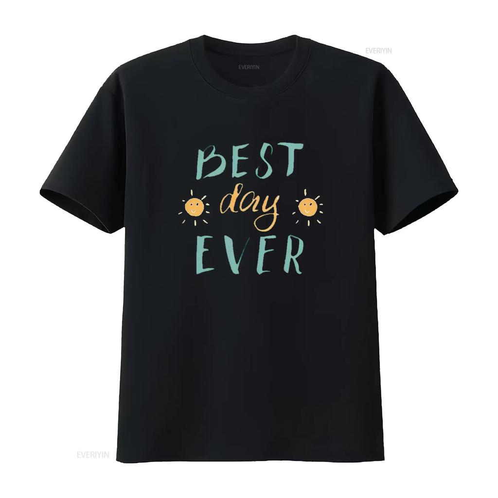 BEST DAY EVER Vintage T Shirt White 2X Large vintage Washed homme Stretched streetwear Breathable graphic Slightly Comfortable