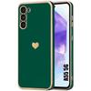Protective Case - Booling - Samsung Galaxy A55 5g - Midnight Green - Heart Pattern - Ultra Slim