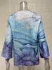 2024 Women's Plus Size Casual V-Neck Long Sleeve Printed Top