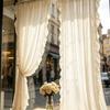 1pz Tenda in Puro Cotone con Volant e Tasca per Asta Adatta per Sala da Pranzo Balcone Porta Ristorante Studio Camera da Letto Vetrine Negozi