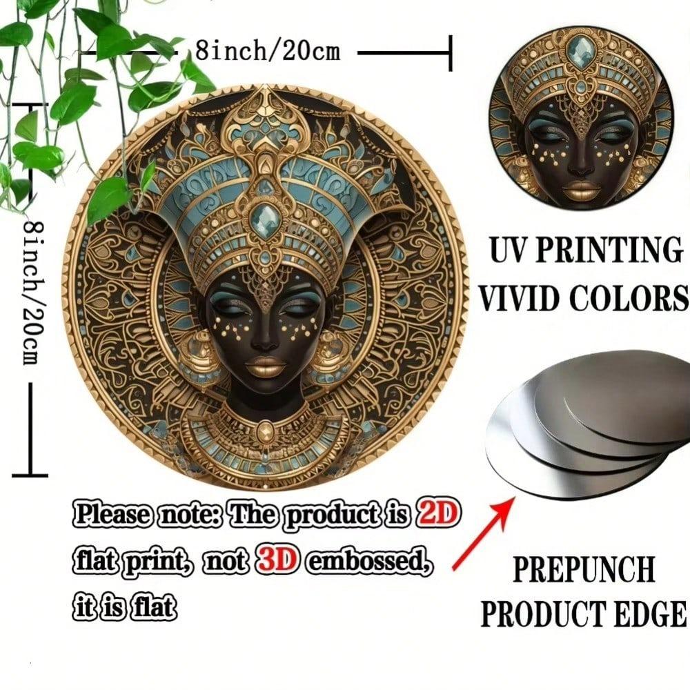 African Queen 8X8 Inch Aluminum Wall Art UV Scratch Resistant Easy Hang Decor