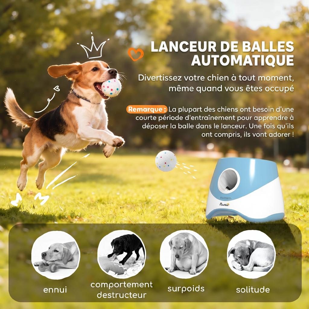 Automatic Ball Launcher for Small and Medium Dogs, Blue