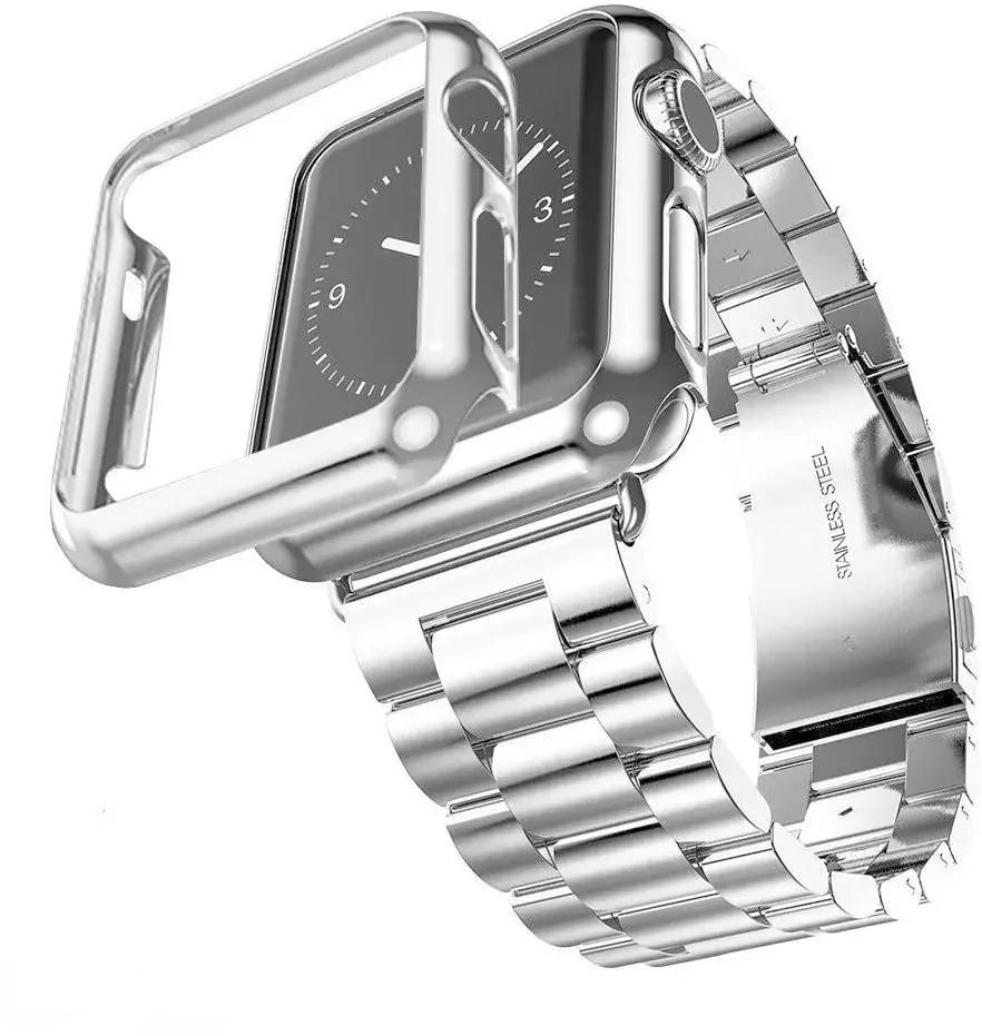 

Metal Band For Apple Watch Band Series 9 8 7 6 5 4 SE Ultra 49mm Stainless Steel wristband iWatch 45mm 41mm 44mm 42mm 40mm Belt 45mm серебряный