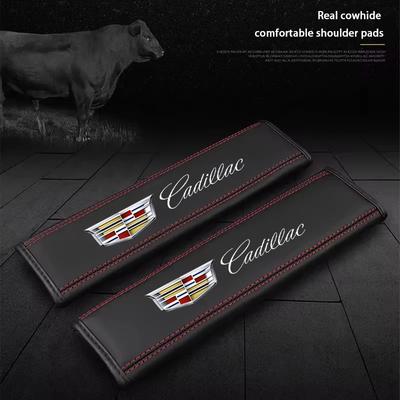 2PCS Printed Logo Car Safety Belt Pads Shoulder Cover for Escalade CTS CT5 XT5 XTS XLR BLS SLS STS ATS XT4 CT4