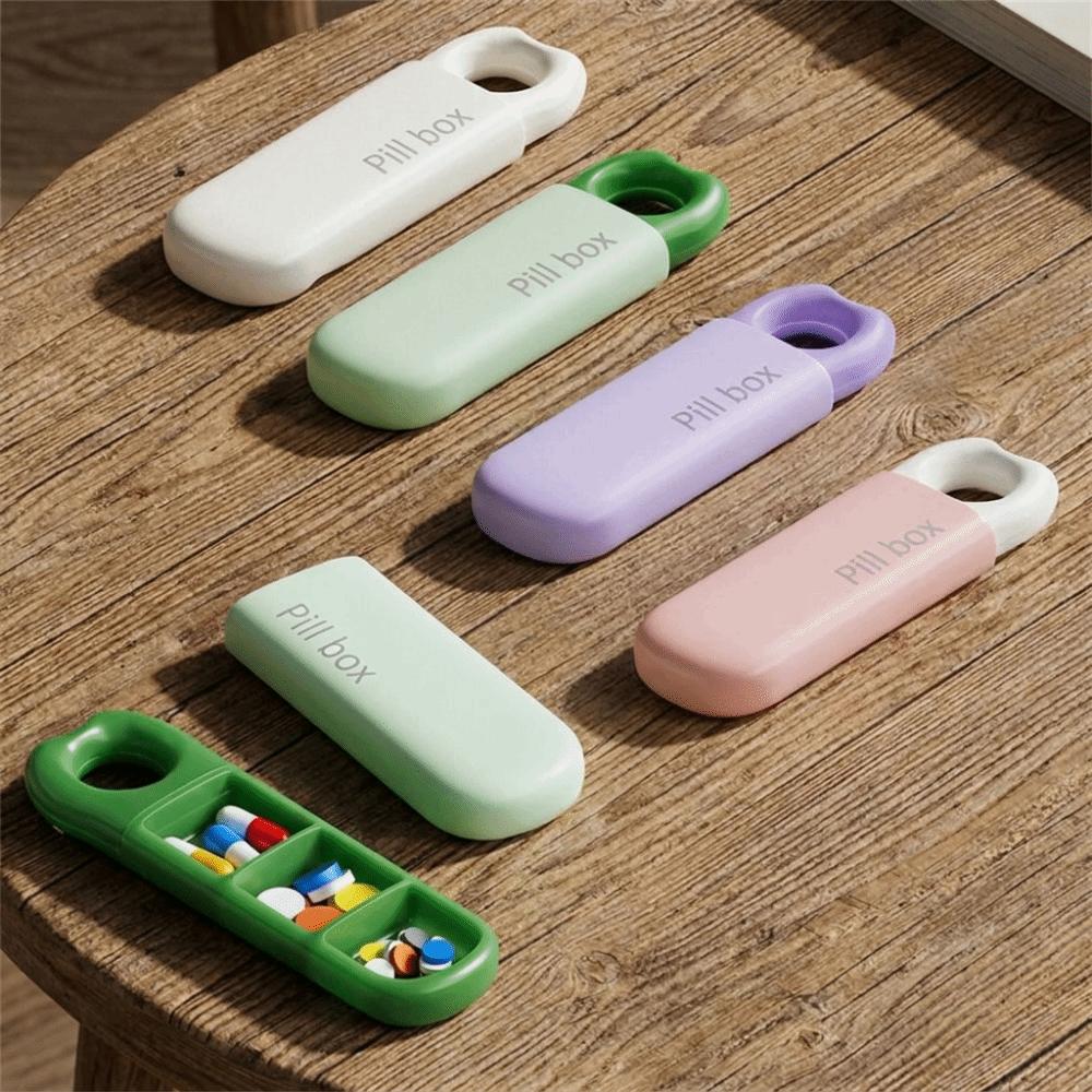 Moisture-Proof 3 Grids Pill Box Sealed Pill Dispenser Practical Pill Storage Box for Home