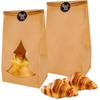 Whaline Christmas Paper Bread Bags 25Pcs Homemade Bread Storage Bags with Xmas Tree Window and 30Pcs Labels Kraft Paper Bakery Packaging Bags for