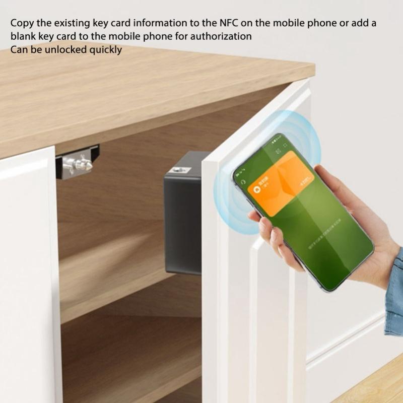 Serrure NFC Cachée Serrures Électroniques pour Tiroirs Serrure Invisible pour Armoire Sans Perçage Pour Garde-manger Étagère Secrète Casier Placard à Chaussures