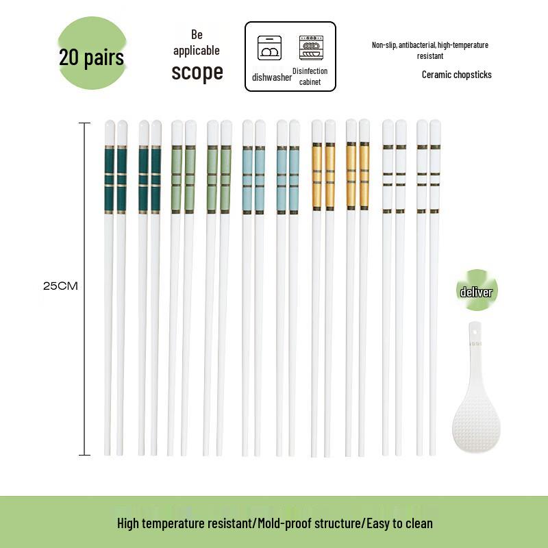 Gold Rim Ceramic Chopsticks