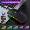 HXSJ Wireless Mouse Rechargeable for WindowsXPVistaMe 2.4G Colorful Light Office Supply M40Black