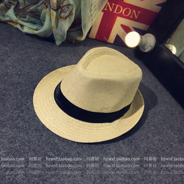 Outdoor Shading Straw Hat Couple Beach Sun Hat British Jazz Hat Tide Spring Summer