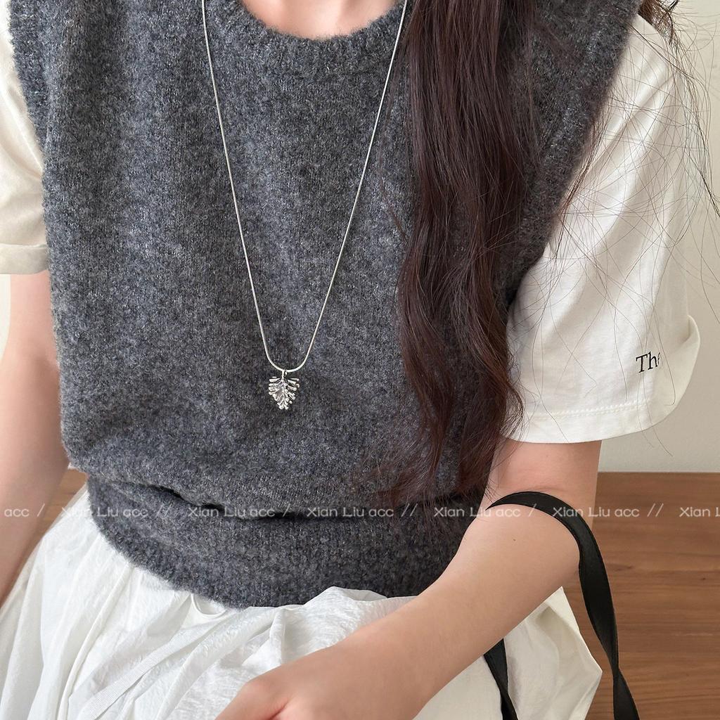 Minimalist Water Drop Pendant Necklace Sweater Chain