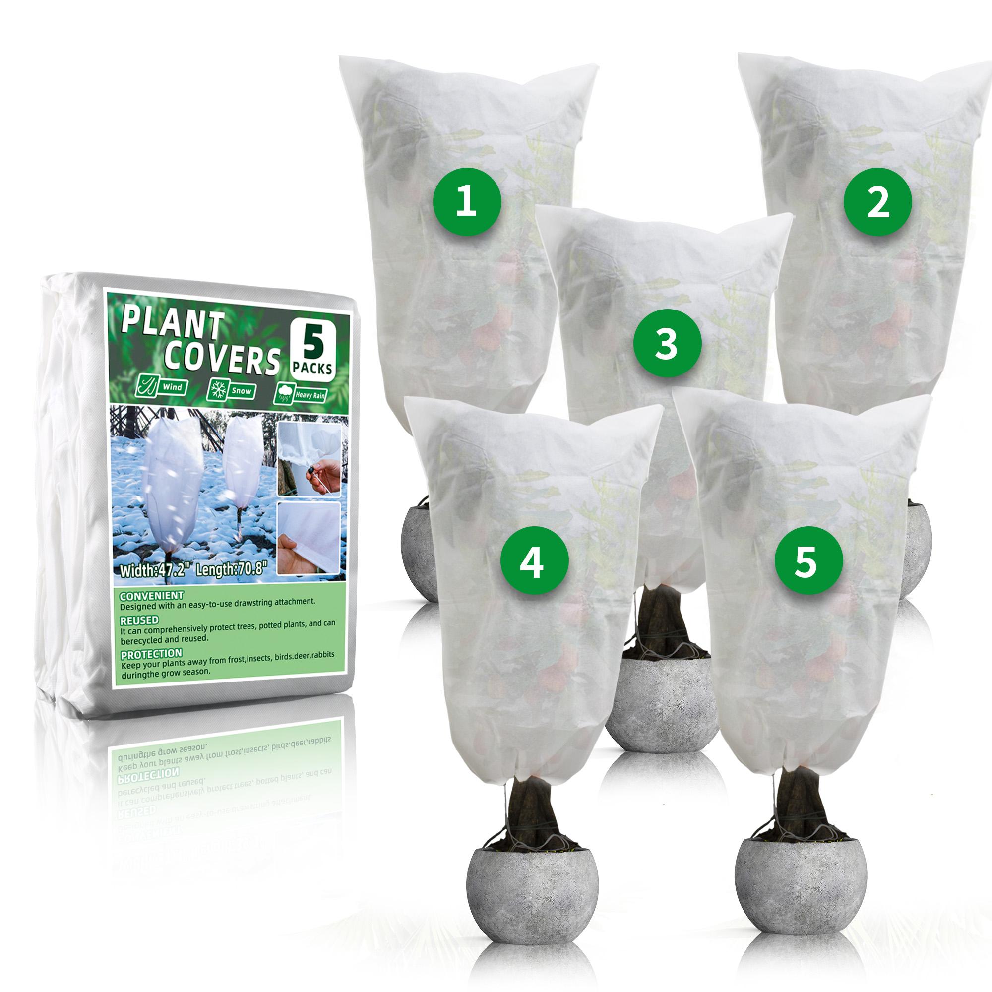 

70.8 X47.2 Plant Covers Freeze Protection,5 Packs Frost Cloths for Outdoor Plants,Reusable Frost Blankets белый