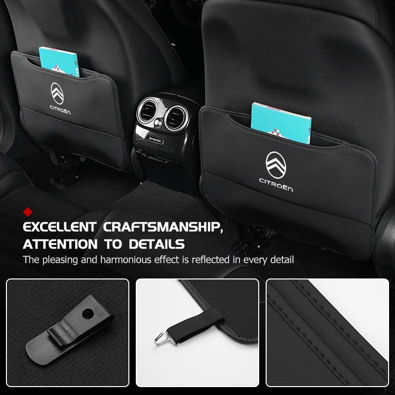 Leather Car Seat Back Protector Mat Prevent Dirty Anti Kick Pad For Citroen C5 C1 C2 C6 C4L DS3 DS4 DS5 C-Elysee Grand Berlingo