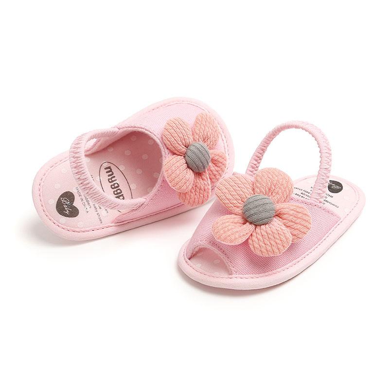 Cute Flower Baby Girls Sandals Summer Soft Soled Newborn Floor Shoes Indoor Non-slip Lightweight Toddler Girl Sandals Shoes
