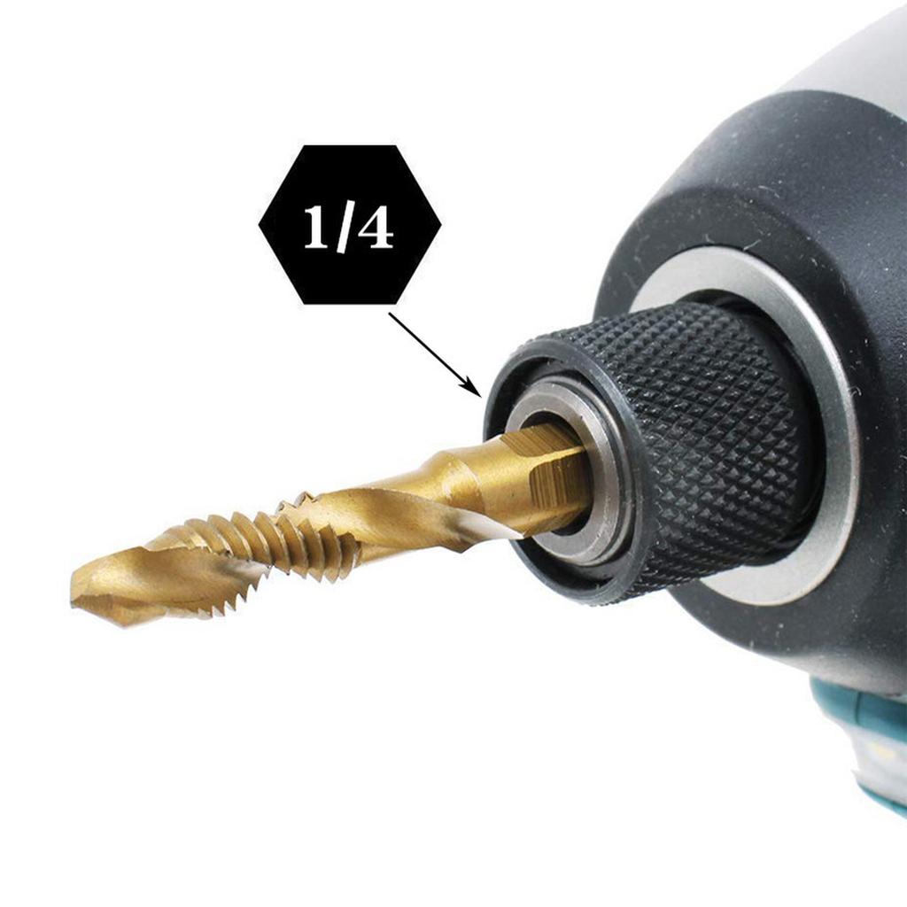 Hex Shank Combination Drill Tap -  Material, Ideal for Drilling & Tapping In Soft Metal/Wood/Plastic