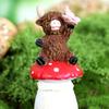 Resin Highlands Cow Sculpture Spring Desktop Ornament Resin Texture for Family with Kids and Pet Easy Cleaning