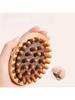 Wooden Scalp Massager Brush With Rounded Tips, Anti-Skid Elastic Handle, Comfortable Scalp Massage T