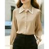 GMXIA Women's Fashion POLO Neck Long Sleeve Spring Autumn Casual Blouses & Shirts